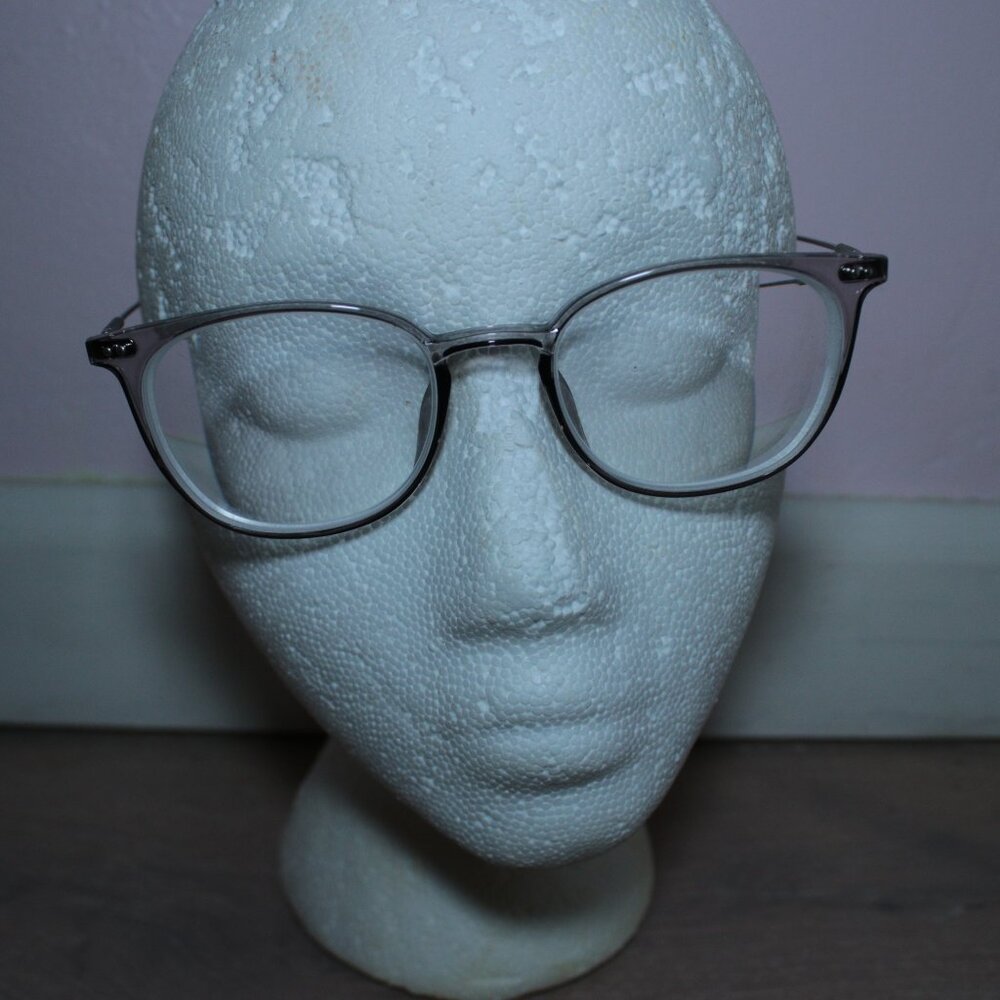 Ottoto Grey Crystal Clear Acetate Eyeglasses Frames, Square, Oversized